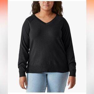 Lucky Brand Women's V-Neck Sweater, Long Sleeves, Side Slits, Cotton blend